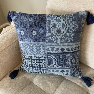 Two Decorative Blue Throw Pillows
